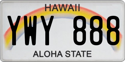 HI license plate YWY888