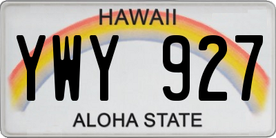 HI license plate YWY927