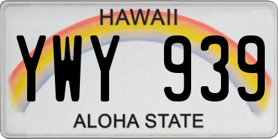 HI license plate YWY939