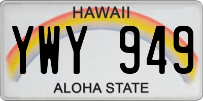 HI license plate YWY949