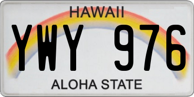 HI license plate YWY976