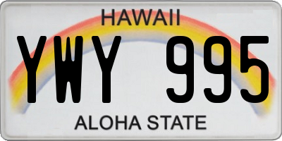 HI license plate YWY995
