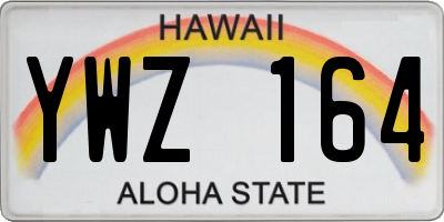 HI license plate YWZ164