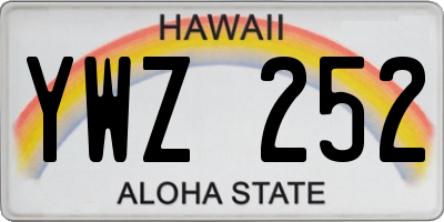 HI license plate YWZ252