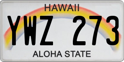 HI license plate YWZ273