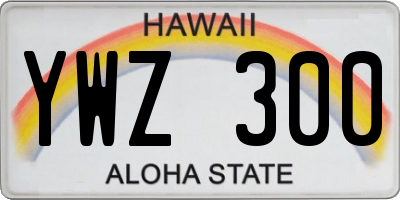 HI license plate YWZ300