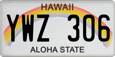 HI license plate YWZ306