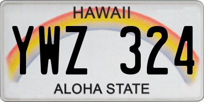 HI license plate YWZ324