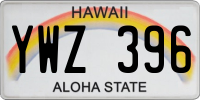 HI license plate YWZ396