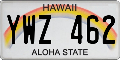 HI license plate YWZ462