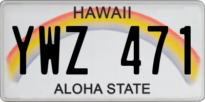 HI license plate YWZ471