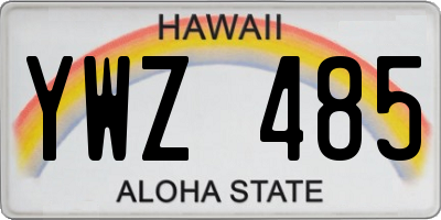 HI license plate YWZ485