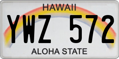 HI license plate YWZ572