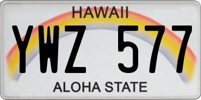 HI license plate YWZ577