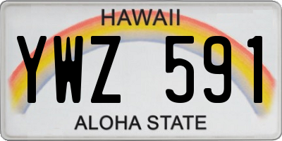 HI license plate YWZ591