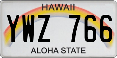 HI license plate YWZ766