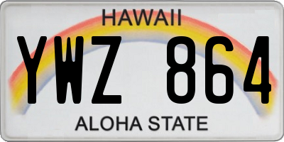 HI license plate YWZ864