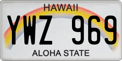 HI license plate YWZ969