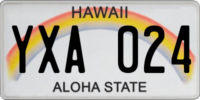 HI license plate YXA024