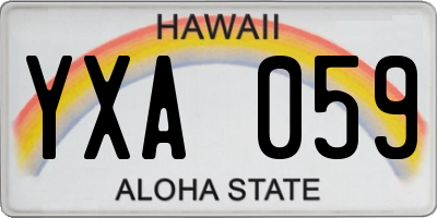 HI license plate YXA059