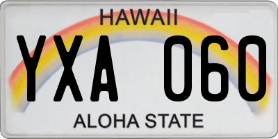 HI license plate YXA060