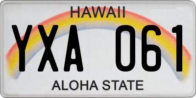 HI license plate YXA061