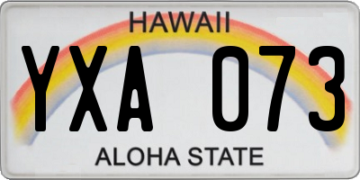HI license plate YXA073