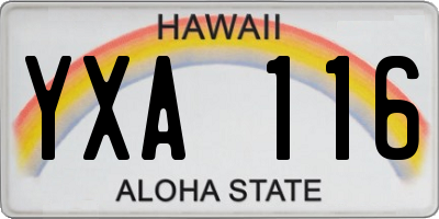 HI license plate YXA116