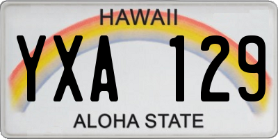 HI license plate YXA129