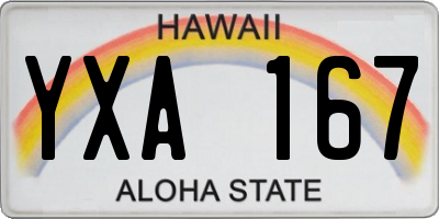 HI license plate YXA167