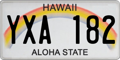 HI license plate YXA182