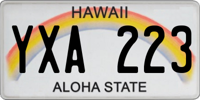 HI license plate YXA223