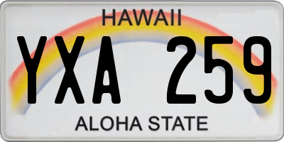 HI license plate YXA259