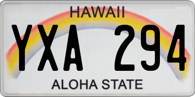 HI license plate YXA294
