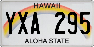 HI license plate YXA295
