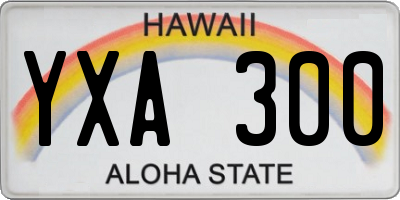 HI license plate YXA300