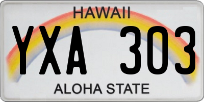 HI license plate YXA303