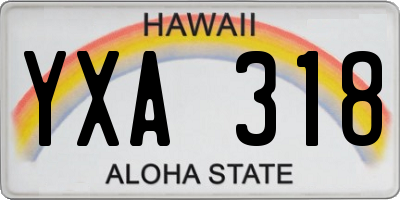 HI license plate YXA318