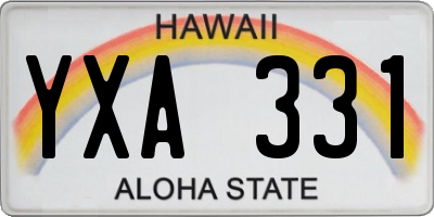 HI license plate YXA331