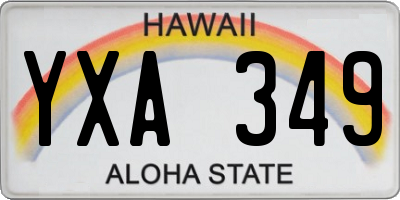 HI license plate YXA349