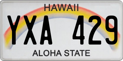 HI license plate YXA429