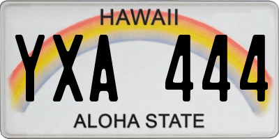 HI license plate YXA444