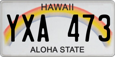HI license plate YXA473