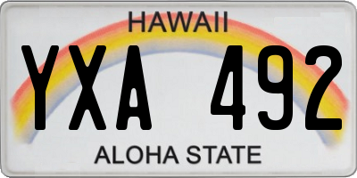 HI license plate YXA492