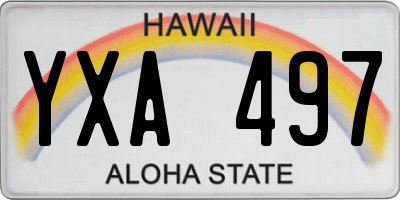 HI license plate YXA497