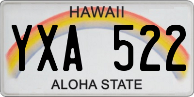 HI license plate YXA522