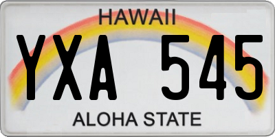 HI license plate YXA545