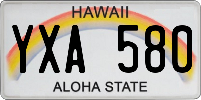 HI license plate YXA580