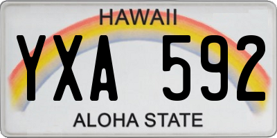 HI license plate YXA592