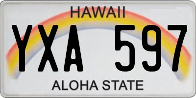 HI license plate YXA597